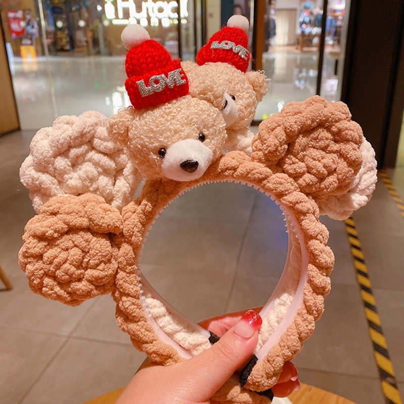 Băng Đô Cài Tóc Hình Tai Gấu Bông Đáng Yêu