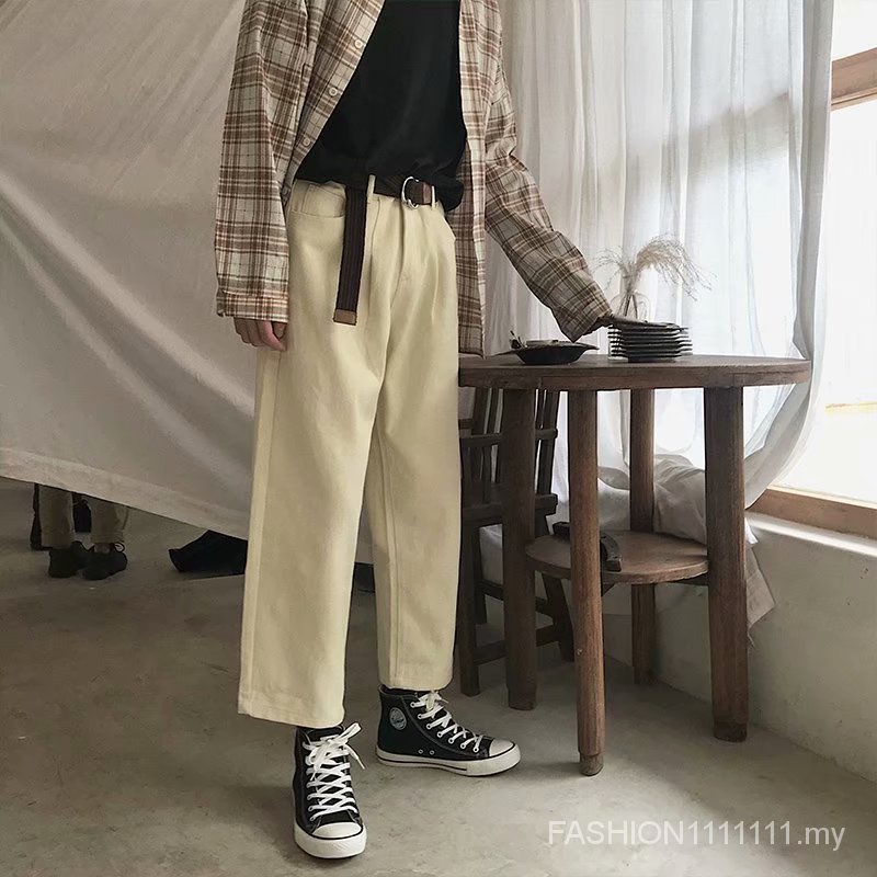 Thắt Lưng Vải Canvas Khóa Tròn Đôi Kiểu Hàn Quốc Thiết Kế Đơn Giản Thời Trang Cho Nam