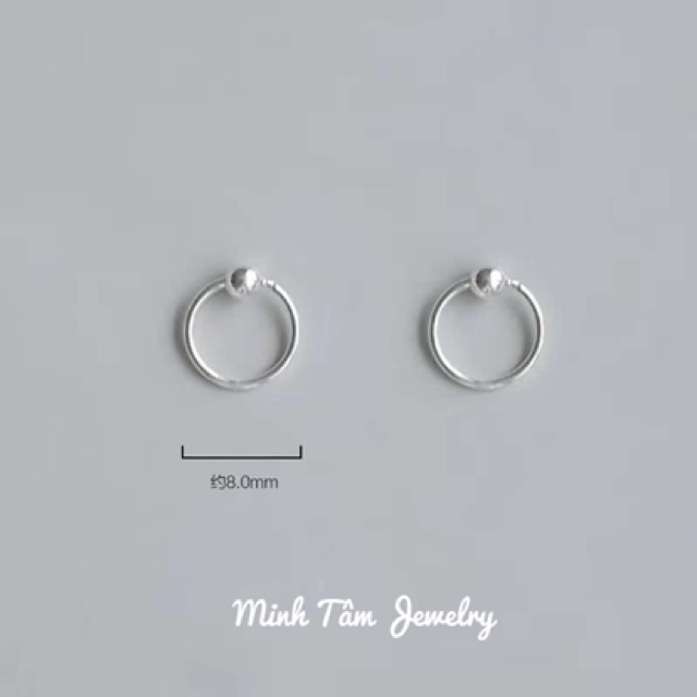 Bông tai tròn bạc ta cho bé -Minh Tâm Jewelry