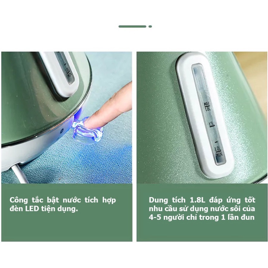 Ấm siêu nhanh Điện Cidylo phong thái Retro Cho đời sống góp phần Tươi Đẹp