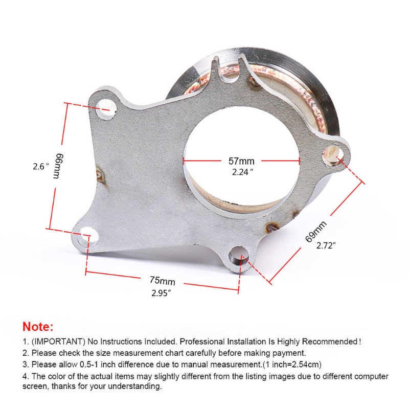 Bộ Chuyển Đổi Ống Turbo T3 / T4 5 Bu Lông Từ Flange Sang 3 &quot;Bằng Thép Không Gỉ