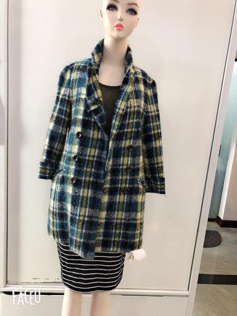 Áo khoát dạ  lông tay lỡ họa tiết combo