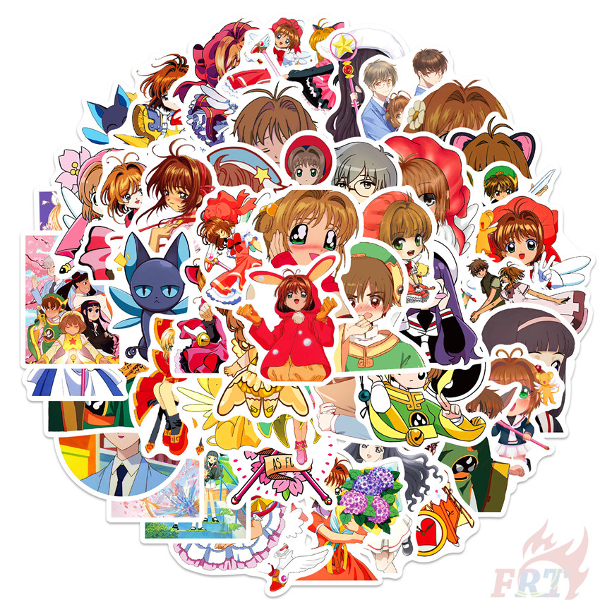 ❉ Card Captor SAKURA - Series 04 Anime Kinomoto Sakura LI SYAORAN CERBERUS Stickers ❉ 50Pcs/Set DIY Fashion Luggage Laptop Skateboard Decals Doodle Stickers