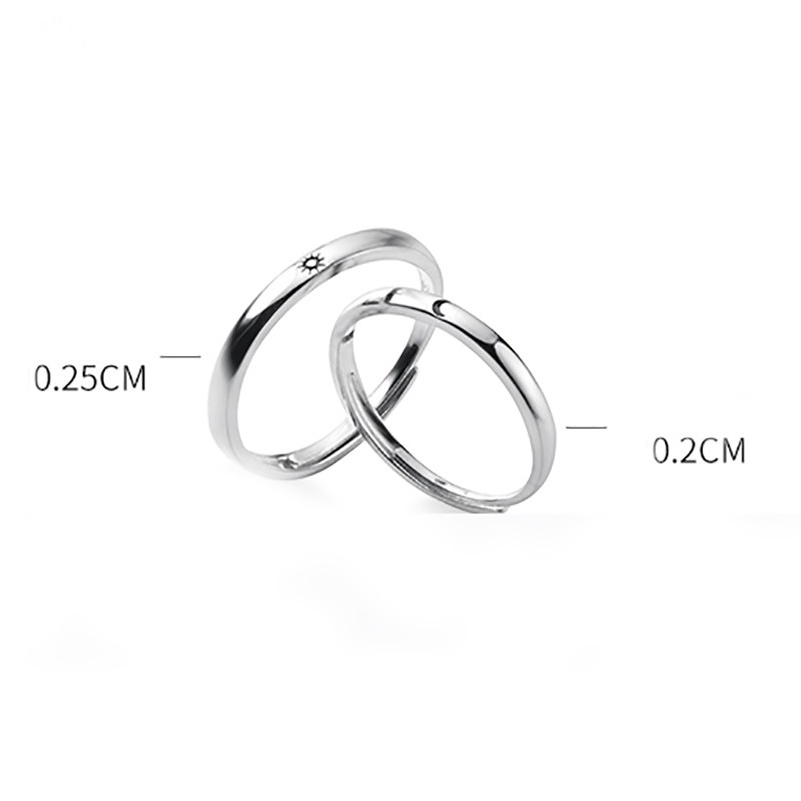 Nhẫn Đôi Bạc Ý S925 Quà Tặng Tình Bạn Tình Yêu ND2516 Bảo Ngọc Jewelry