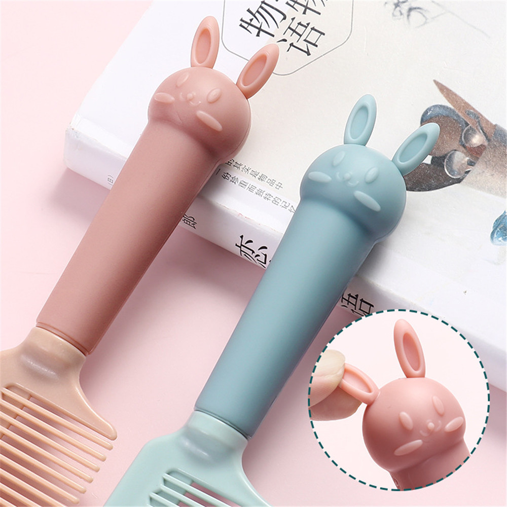 [Hàng mới về] Lược chải tóc xoăn dài chống tĩnh điện thiết kế hình thỏ đáng yêu 3 màu tùy chọn