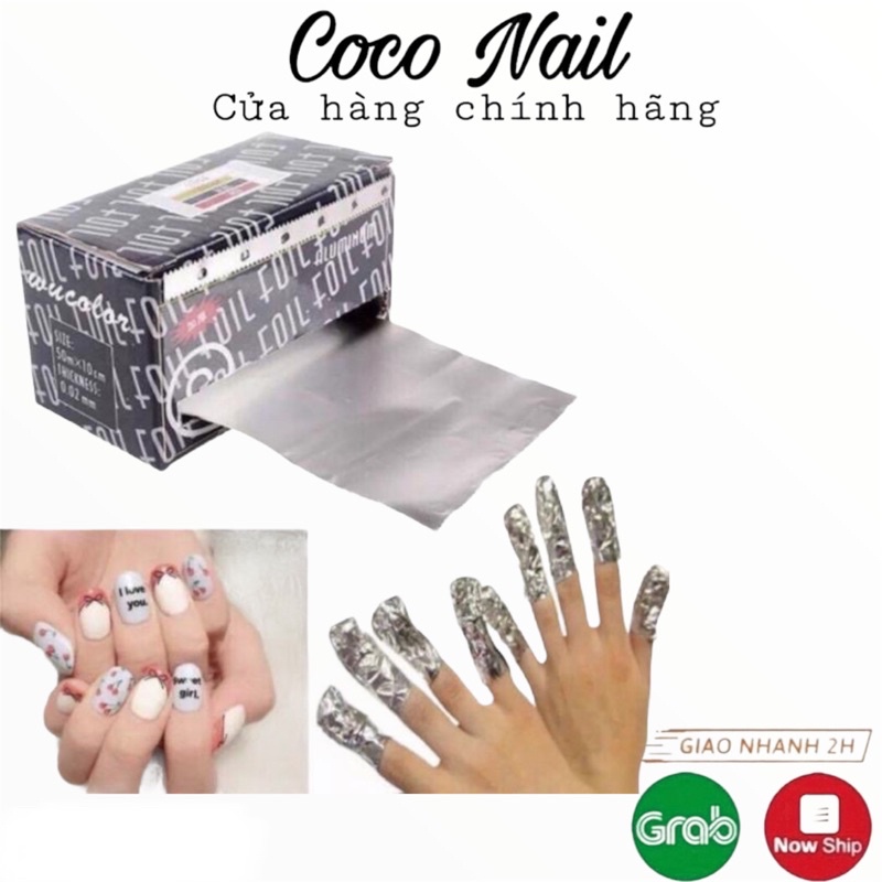 Hộp giấy bạc ủ phá sơn gel,gel đắp móng(nhỏ)