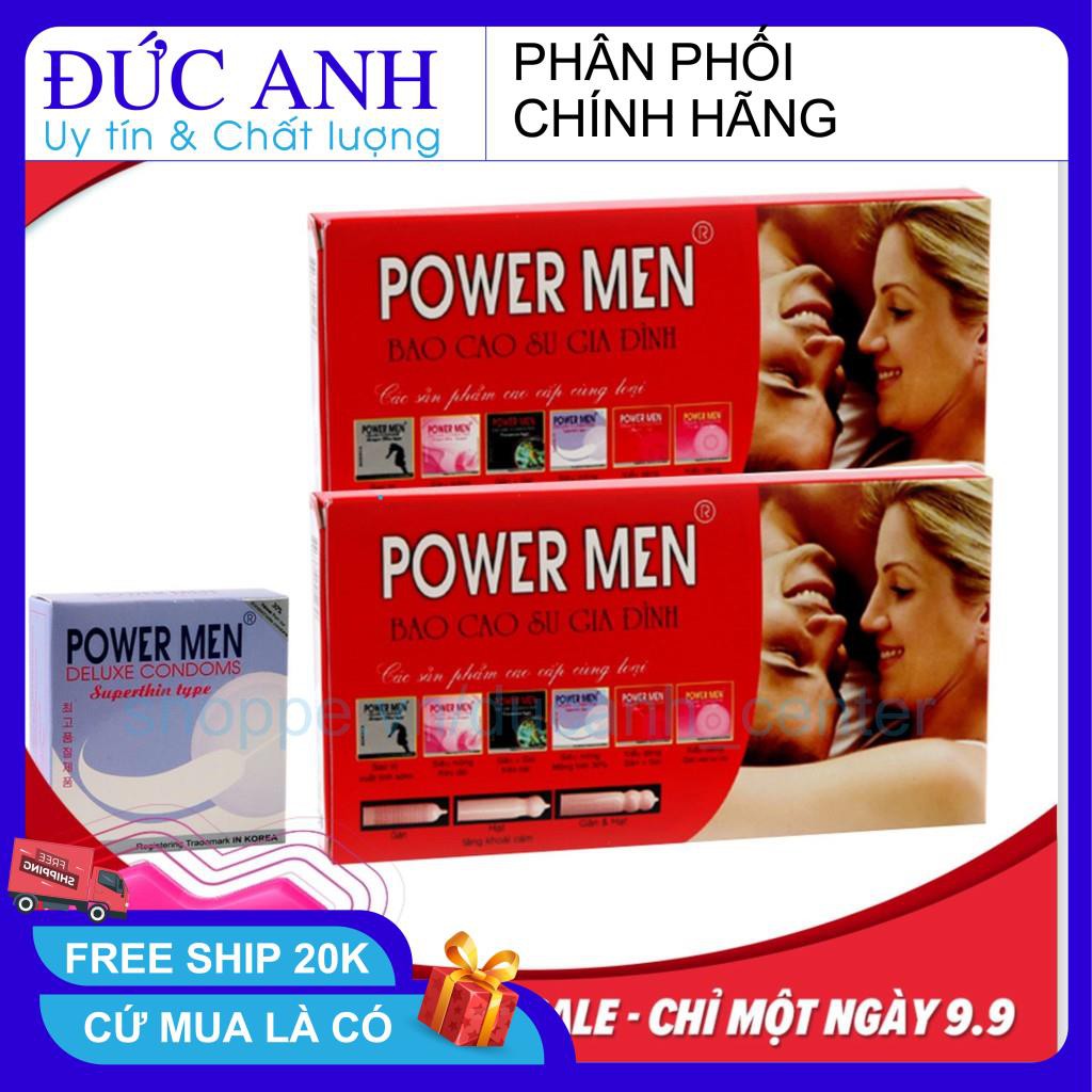 [ CHE TÊN ] COmbo 2 hộp Bao cao su Powermen Hàn Quốc 2 hộp x 12 chiếc siêu mỏng kéo dài thời gian yêu Mt2018