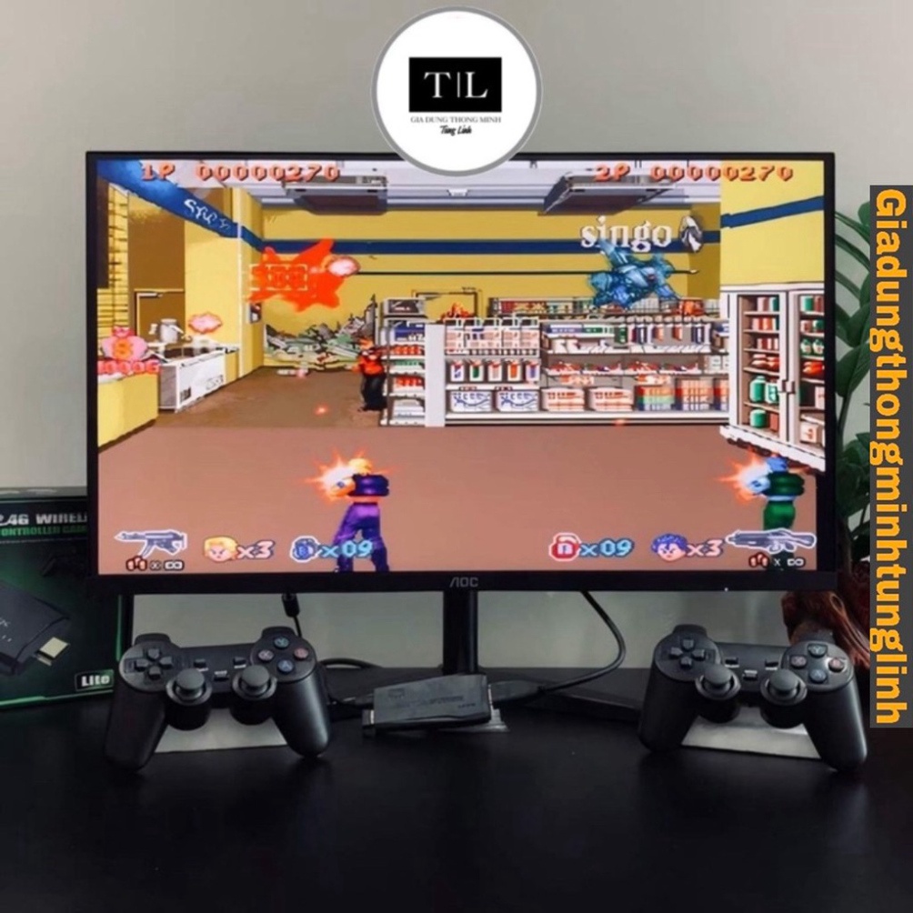 Máy Chơi Game Stick 3500 Lite HDMI - Máy điện tử 4 nút cầm tay không dây hỗ trợ hai người chơi cùng lúc 32GB 64GB