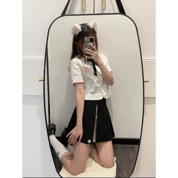 YAS0799-Đồng phục học sinh Nhật JK giấu ly thêu hoa anh đào