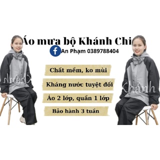 [FREESHIP TOÀN QUỐC]Bộ áo mưa 2 lớp Khánh Chi không ngấm- không mùi- siêu bền/nhẹ( có video)