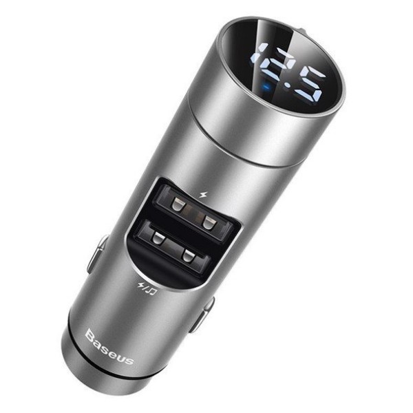 Tẩu sạc đa năng dùng cho xe ô tô Baseus MP3 Charger 5V/3.1A, 2 Ports, Bluetooth 5.0, Touch, LED, AUX/FM LV763
