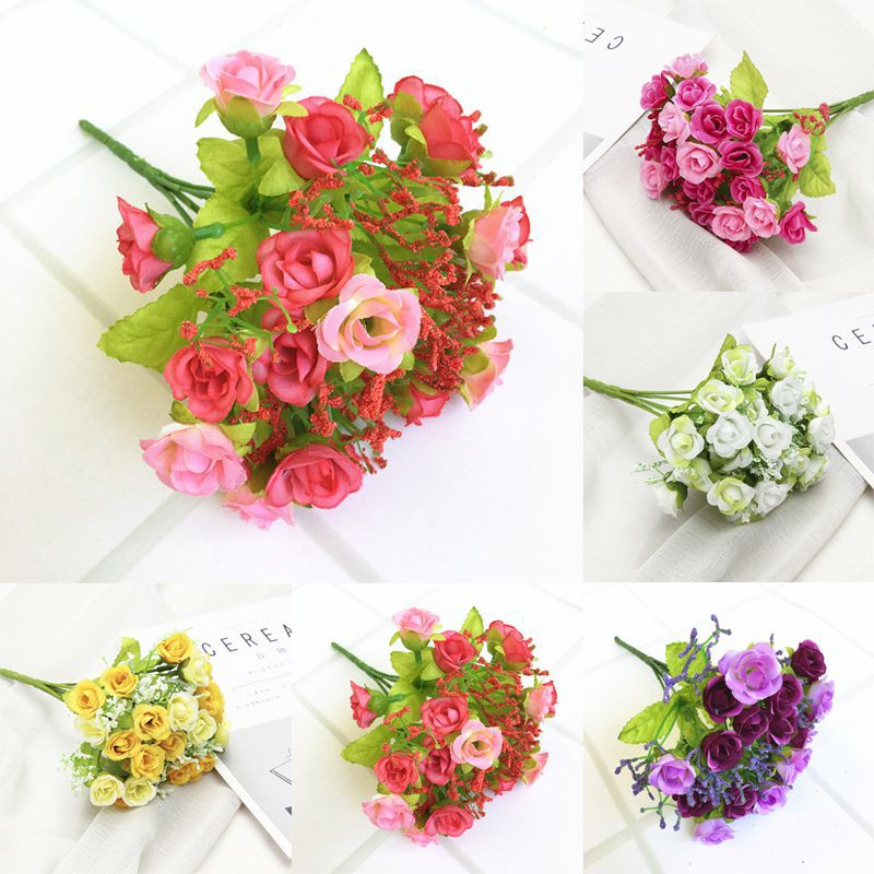 21 Bông Hoa Hồng Giả Trang Trí Tiệc Cưới