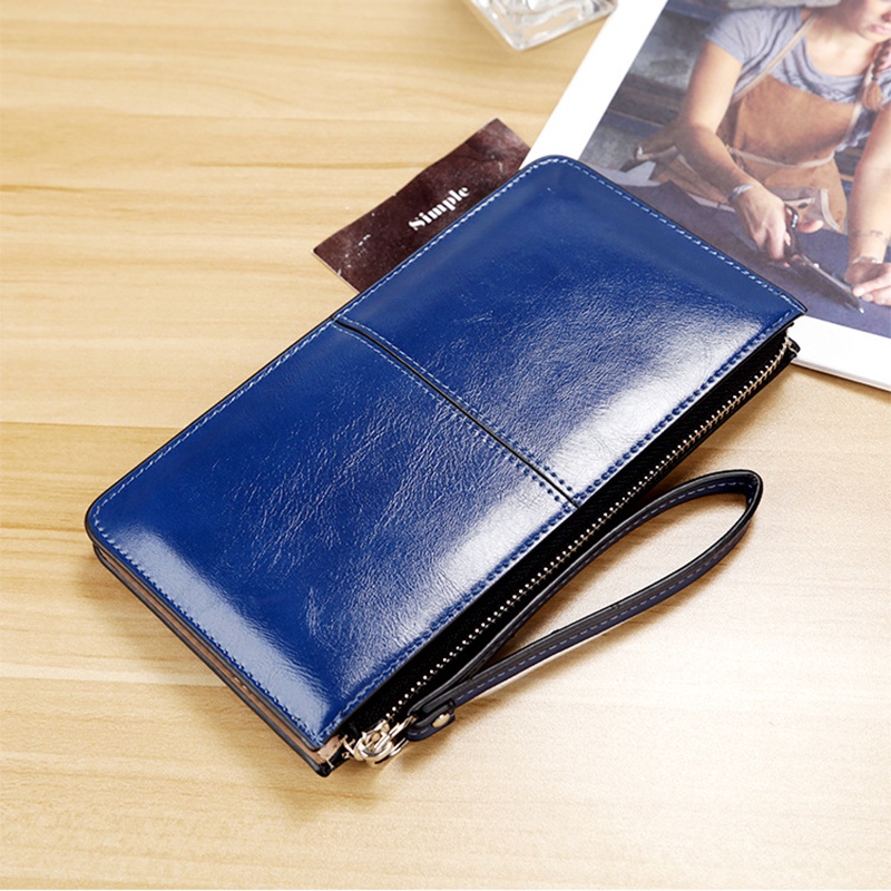 Ví cầm tay IELGY dáng dài có dây kéo phong cách Hàn Quốc cho nữ