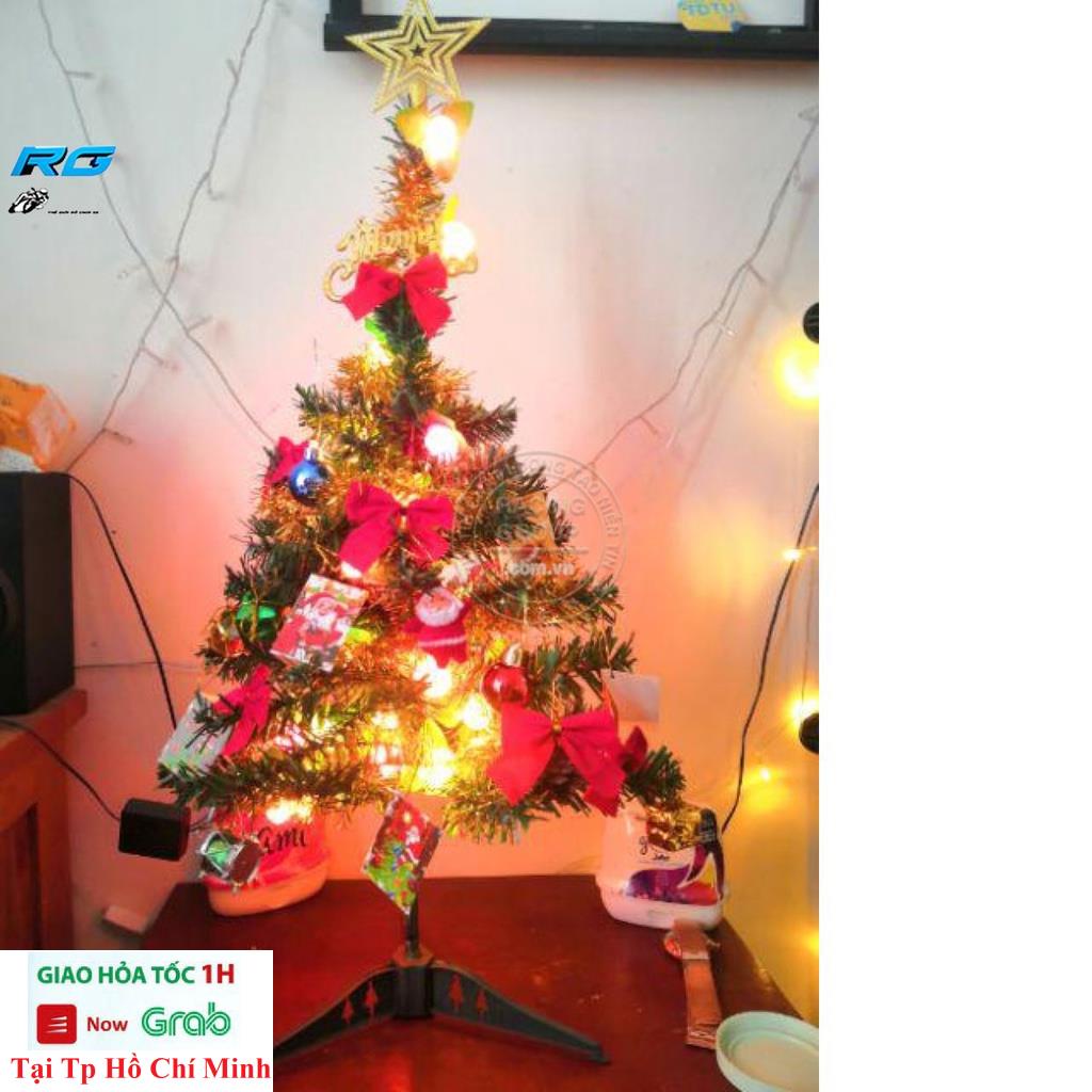Cây Thông Noel Mini Cao 60Cm Cây Thông Trang Trí Để Bàn Trang Trí Giáng Sinh Kèm Đồ Phụ Kiện Và Đèn Led