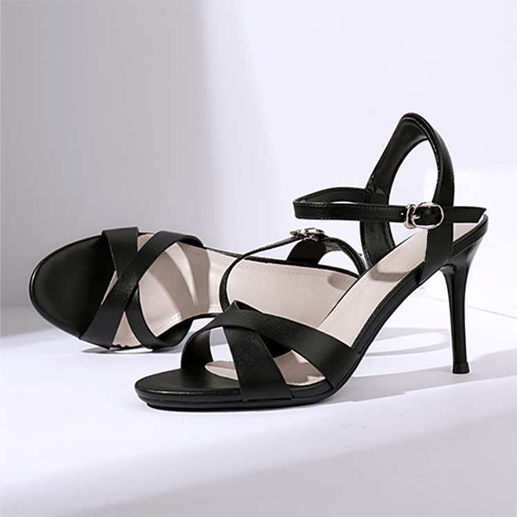 Giày cao gót nữ ZINA hở mũi cao 7 phân, giày sandal nữ quai chéo gót nhọn chuẩn hàng VNXK Z501