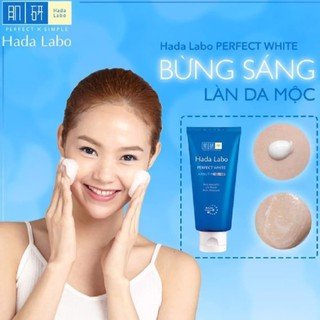 Kem Rửa Mặt Dưỡng Sáng Da Hada Labo Perfect White Cleanser 80g