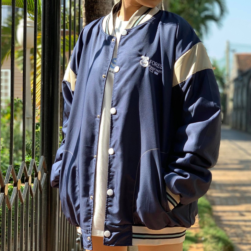 Áo bomber dù 2 lớp FOREST áo bóng chày form nam nữ oversize Unisex - GIN STORE