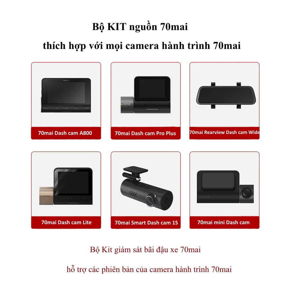 Bộ Kit nguồn Xiaomi 70mai Hardwire Kit đấu điện 24/24 cho camera hành trình bảo hành 3 tháng shop sjcamvietnam