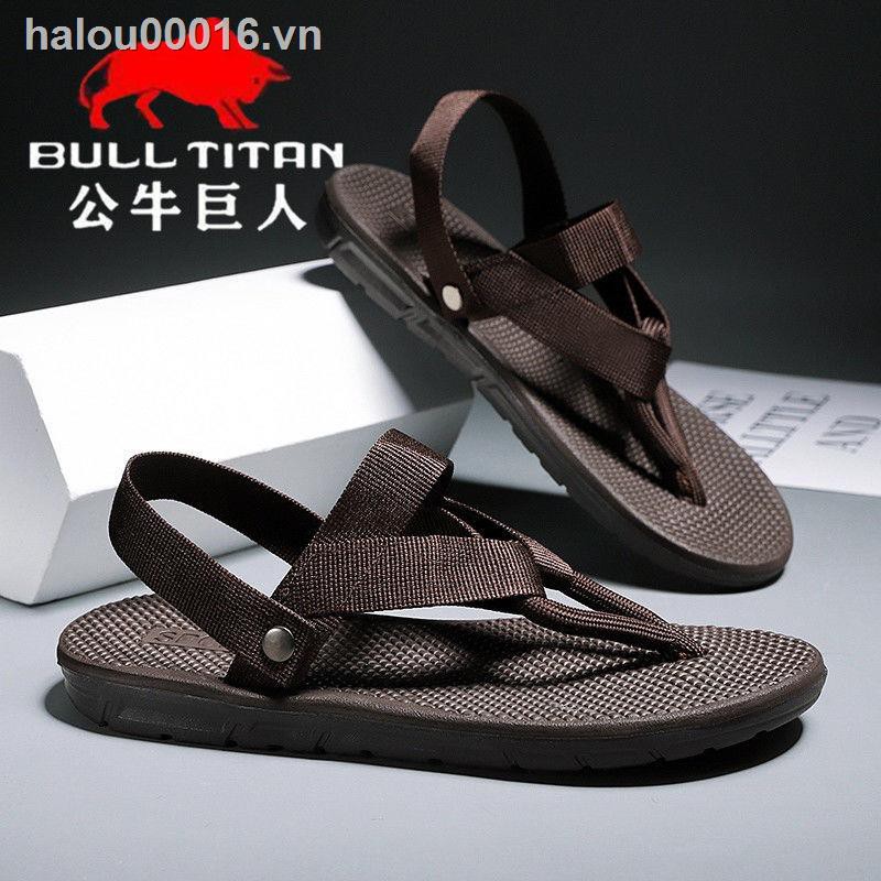 ✿Ready stock✿  Bull Giant Sandals and slippers Men Flip Flops Travel Vietnam s Beach Dual-use Outer Wear Youth Summer