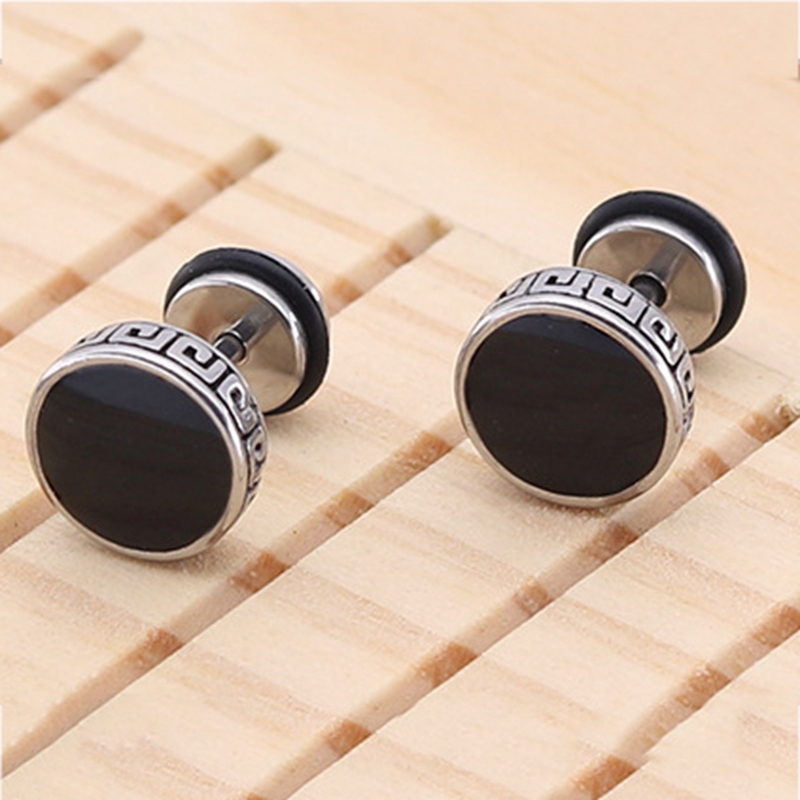 Khuyên Tai Titanium Mạ Vàng Phong Cách Punk Cá Tính Cho Nam