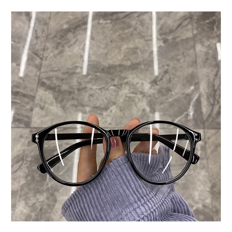 Gọng Kính Nhựa Tròn Màu Đen Thời Trang Cho Nữ