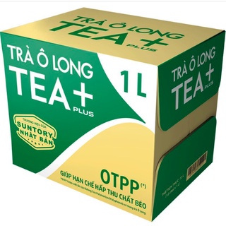 THÙNG 12 CHAI 1 LÍT (1L) TRÀ Ô LONG TEA+ (OOLONG TEA PLUS)