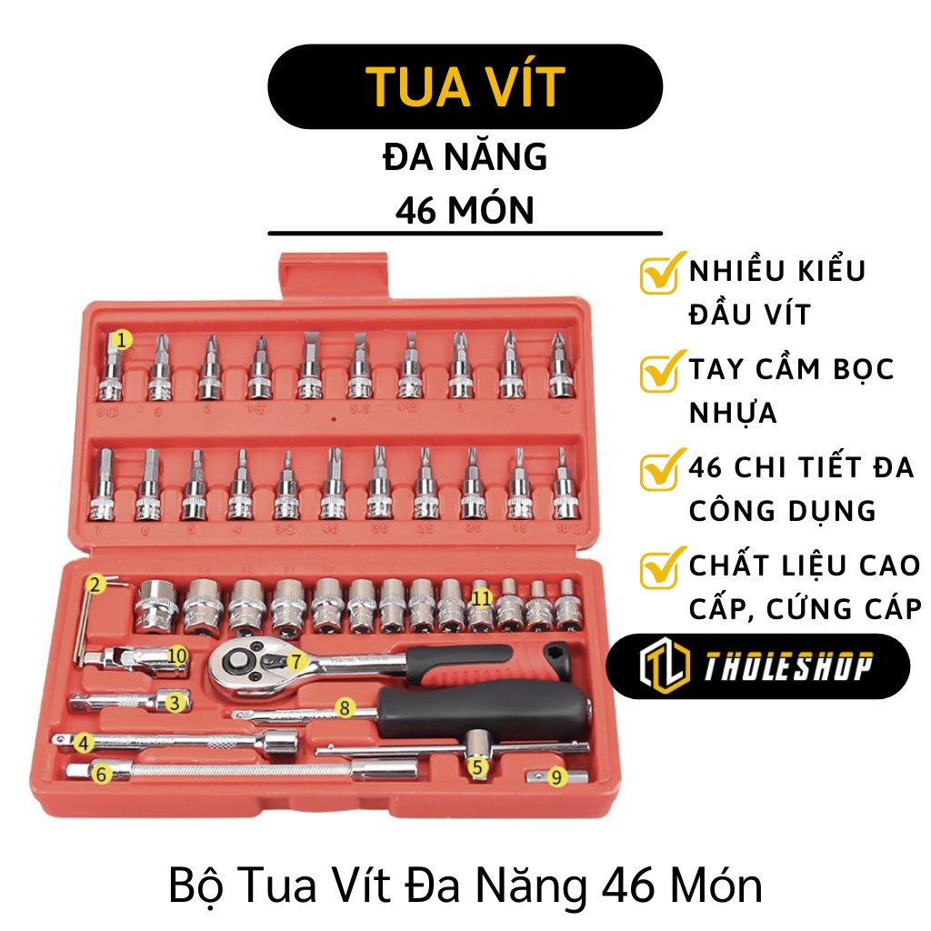Bộ Tua Vít - Bộ 46 Món Tua Vít Sửa Chữa Đa Năng Đầu Dẹp, Tam Giác, Lục Giác 6513