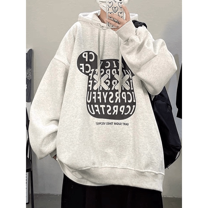 Áo Hoodie Nam Nữ Phối Họa Tiết Gấu Ẩn Số Phong Cách Cá Tính Sành Điệu Shop Valentina