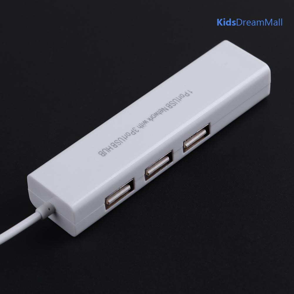 Đầu Chia 3 Cổng Usb 2.0 Hub 10 / 100mb Micro Usb Sang Rj45 Lan