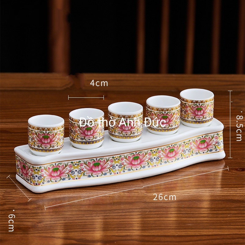 Bộ chung nước cúng_chén nước thờ cúng
