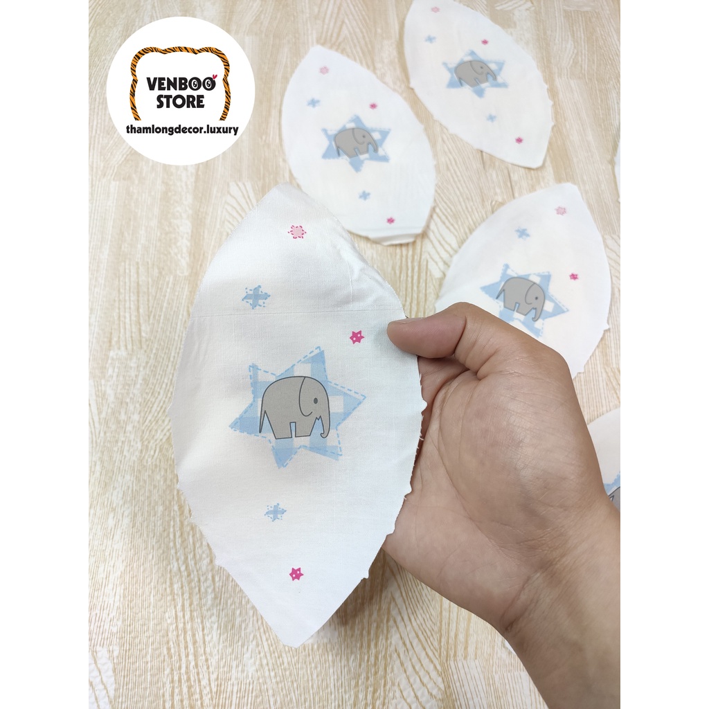 [Sale Nhanh] Sticker vải dán áo mũ nón | Miếng vải thêu hình gấu thỏ Decor đồ handmade