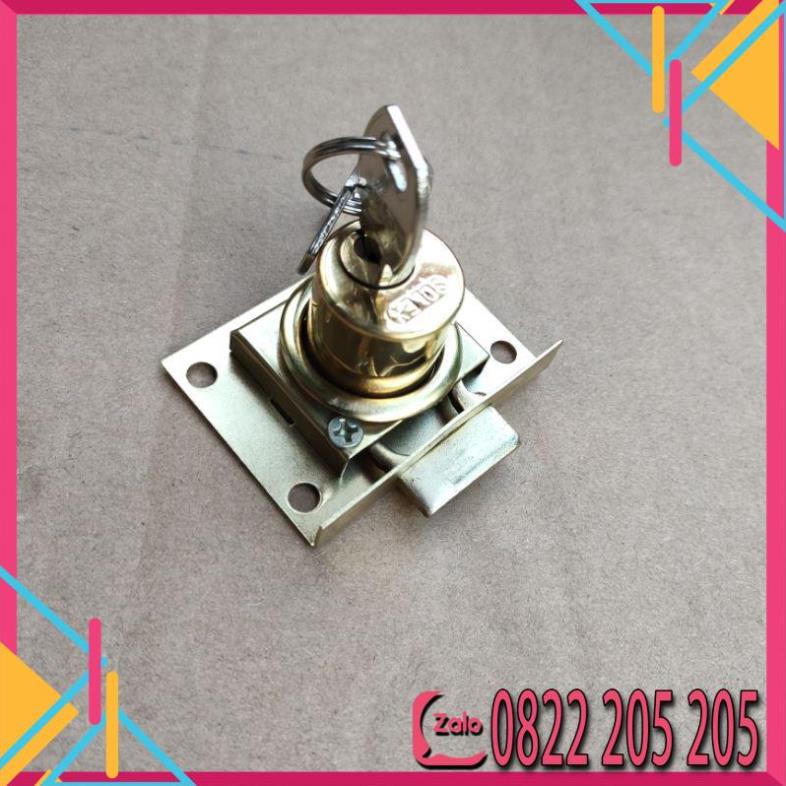 Ổ khóa hộc tủ gỗ vuông hình chữ nhật dài 3p 2 chìa khoá solex