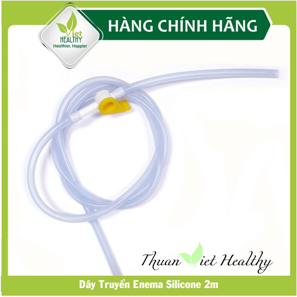 [BÁN LẺ] Dụng cụ enema Viet Healthy (dây nối silicone 2m, van dây truyền silicone, bộ đầu truyền, bình truyền nhựa 2lít)