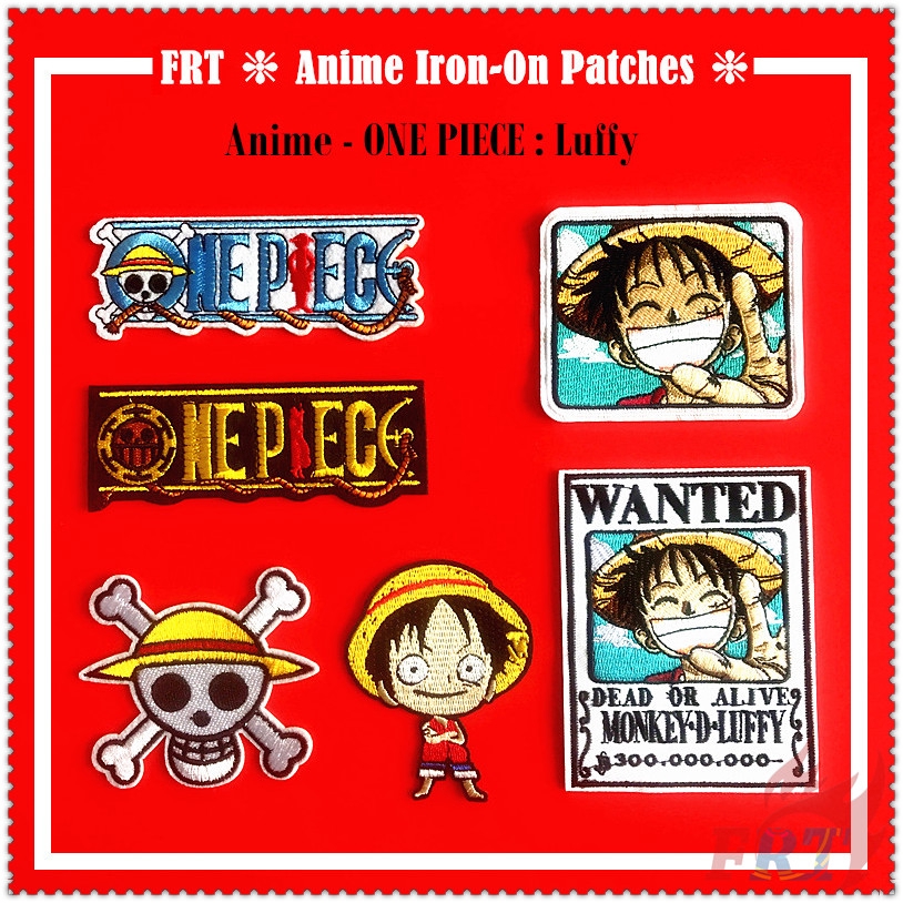 Set 2 miếng vá quần áo hình nhân vật hoạt hình One Piece dễ thương