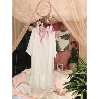 Áo Nữ Đi Biển Kimono Basic CaoCaobycaochen 2 Màu Đen Trắng Có Bigsize