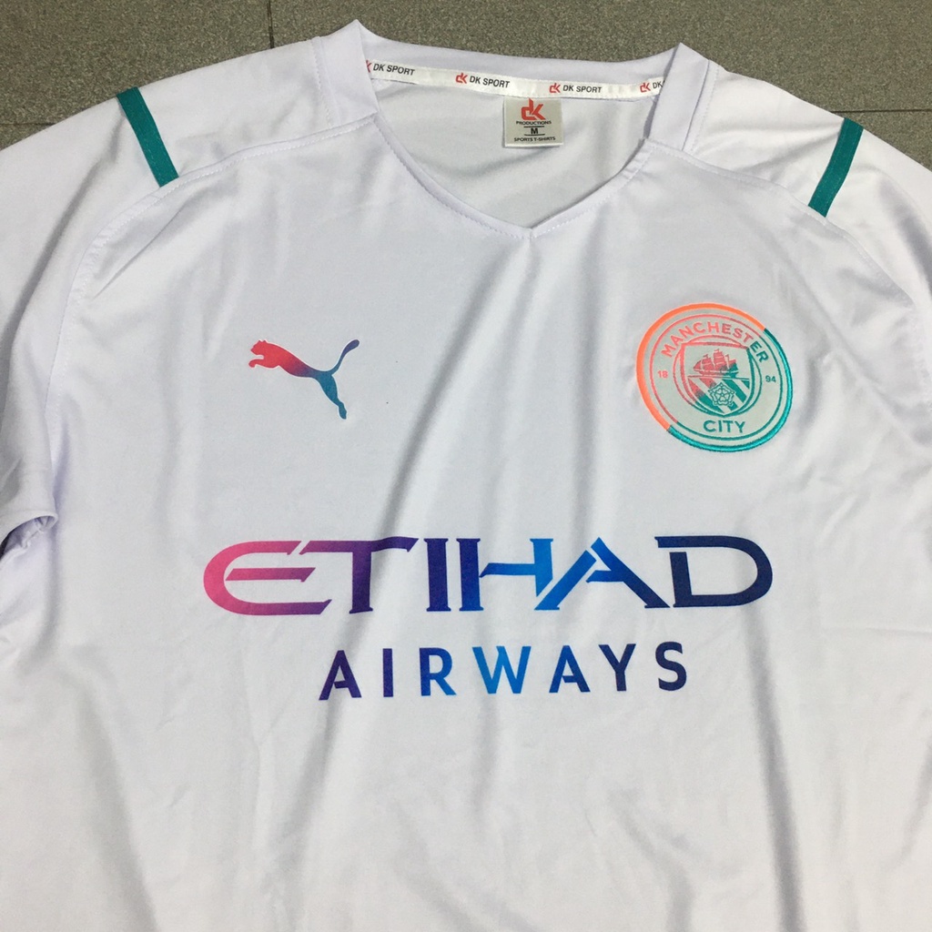 Bộ quần áo đá banh CLB Man City trắng DK FLG 2022