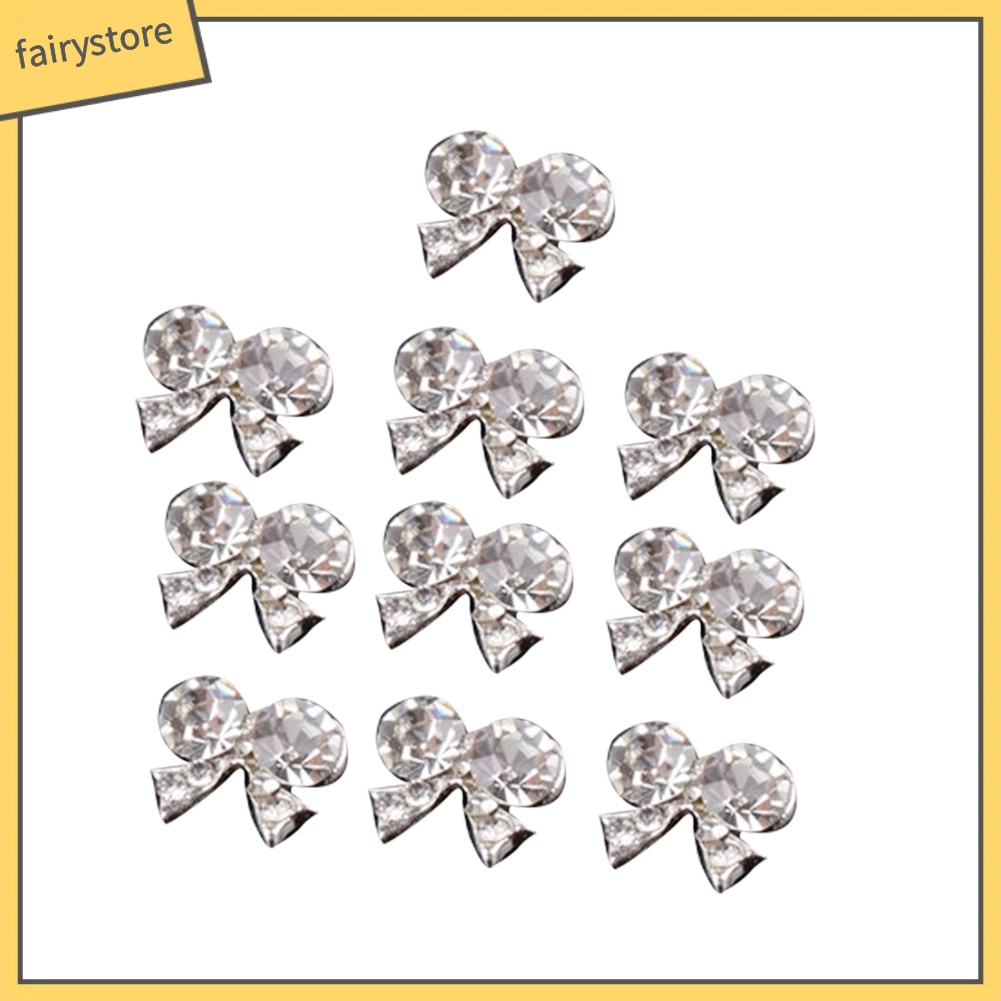 Bộ 10 hạt đính trang trí móng hình nơ xinh xắn