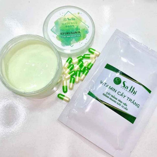 Combo Mask Ủ Body Và 20 Viên Vitamin Cấy Trắng Sa Thị