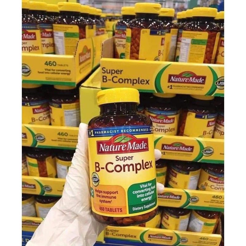 Viên uống bổ sung vitamin B Nature Made super B Complex 460v của Mỹ