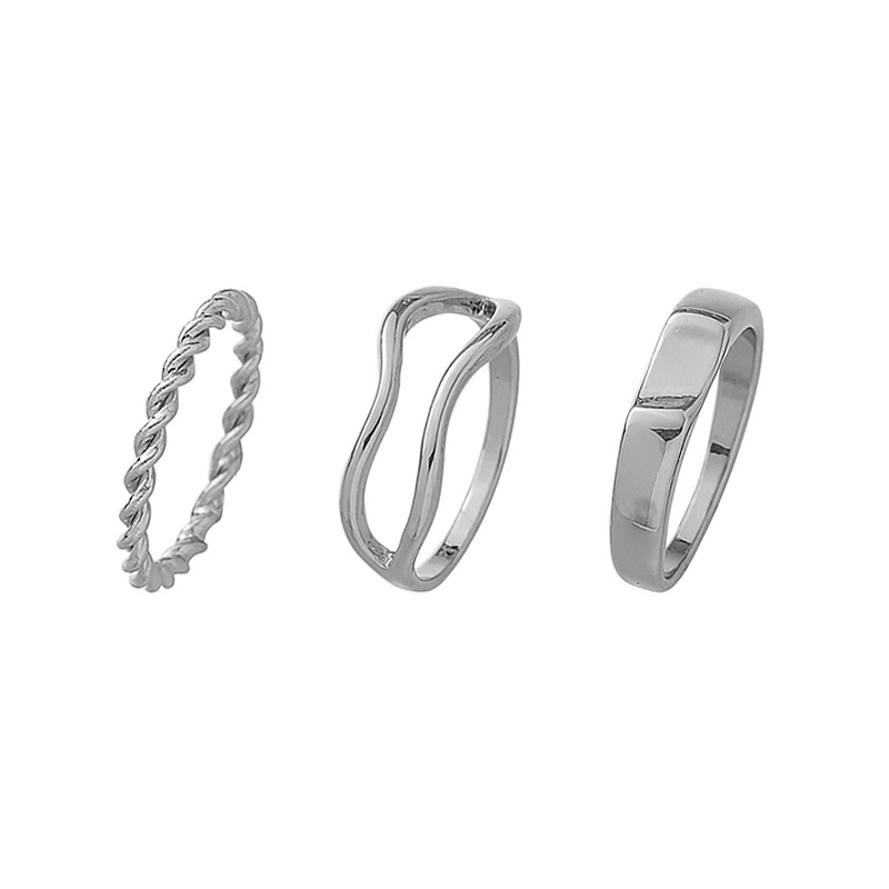 Set Ba Món Nhẫn Thời Trang hip hop Đơn Giản Cá Tính