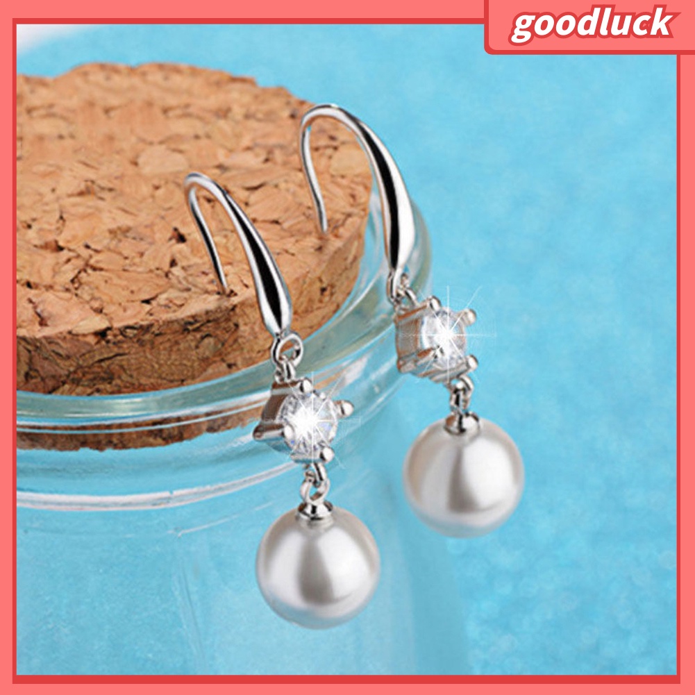 Khuyên Tai Móc Đính Đá / Ngọc Trai Giả Thời Trang Cho Nữ