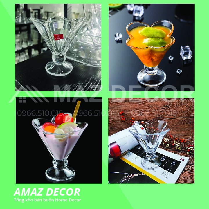 SALE GIÁ SỈ TẠI XƯỞNG BỘ 6 LY KEM THỦY TINH CAO CẤP ĐẸP DÀY DẶN HÌNH BÔNG HOA BỐN CÁNH 180ML GIÁ RẺ F167