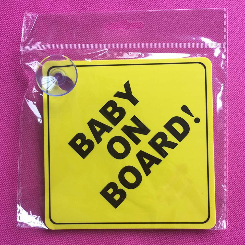 Đề Can Dán Trang Trí Xe Hơi In Chữ Baby On Board 5 &quot;by 5&quot; Màu Vàng Sáng