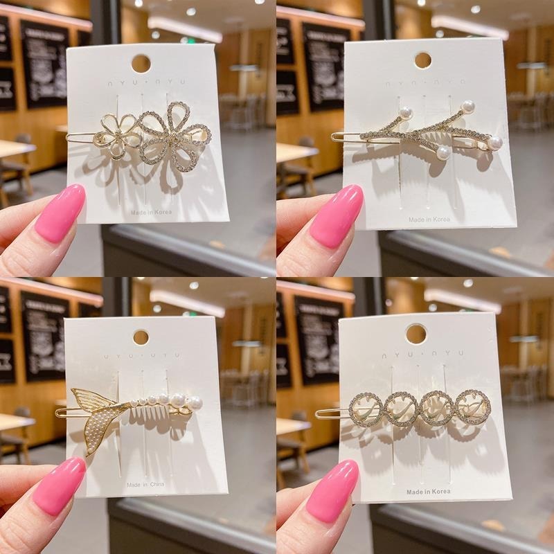 Kẹp Tóc Đính Ngọc Trai Thiết Kế Đơn Giản Phong Cách Hàn Quốc