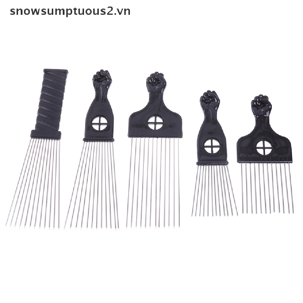 [Hàng mới về] Lược chải tóc kiểu Châu Phi da đen kim loại tạo kiểu dành cho salon