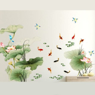 DECAL DÁN TƯỜNG ĐẦM SEN TO