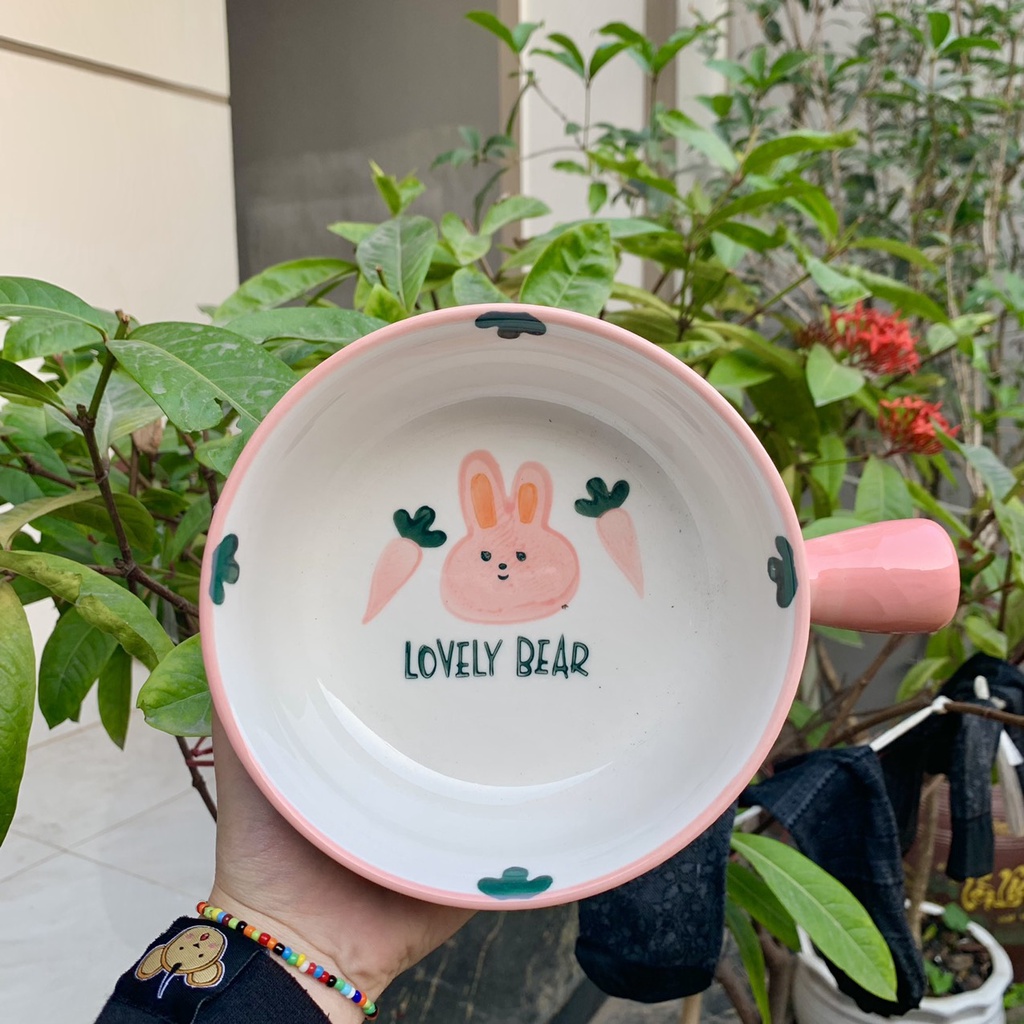 Bát Ăn Cơm Đĩa Sứ Bộ Chén Dĩa Sứ🥕 Thỏ Hồng🥕 Dễ Thương Cute Bát Đĩa Decor Cao Cấp S150