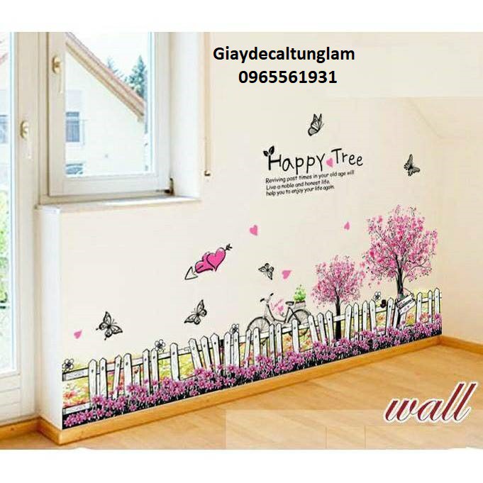 Decal dán tường chân tường hàng happy tree AY7267