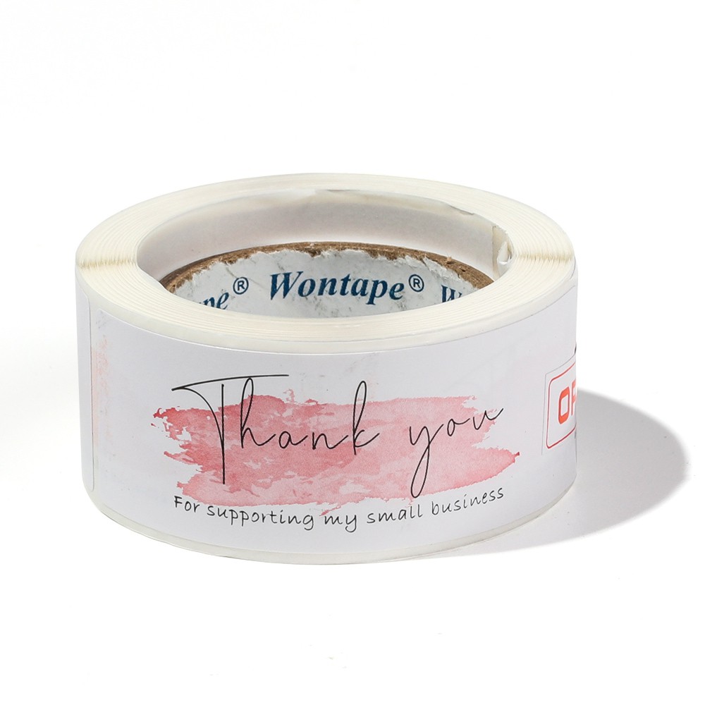 Cuộn 120 miếng dán in chữ thank you kích thước 1x3inch