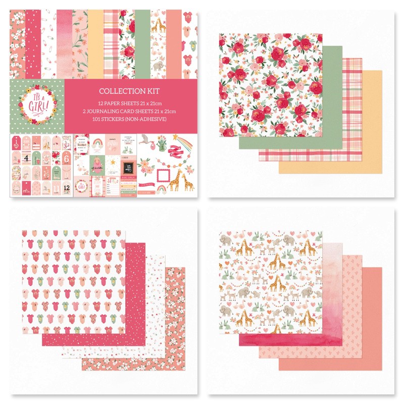 Set giấy làm scrapbook - Chủ đề Its A Girl (Collection Kit)